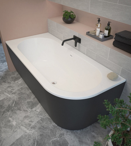 картинка Акриловая ванна Cezares Slim 179x79 L SLIM CORNER-180-80-60-L-NERO-SET без гидромассажа от магазина Сантехстрой