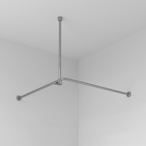 картинка Карниз для ванны WasserKRAFT Dinkel 90x90 SC-469090 Хром от магазина Сантехстрой