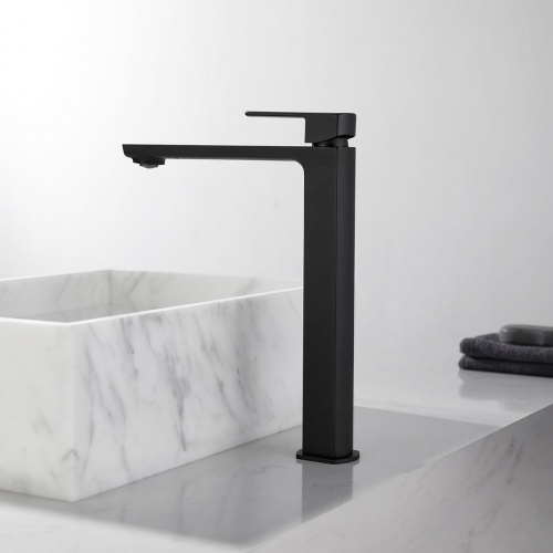 картинка Смеситель для накладной раковины Next VBF-1N2MB однорычажный, черный от магазина Сантехстрой