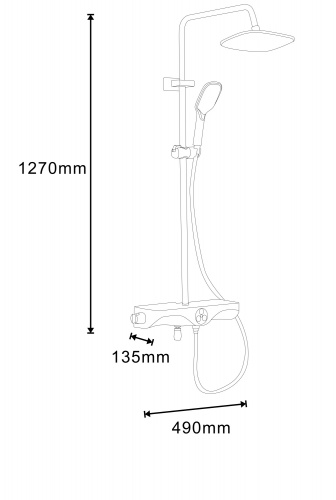 картинка Душевая система AZARIO с поворотным изливом, с термостатом, хром/белый (AZ-821) от магазина Сантехстрой