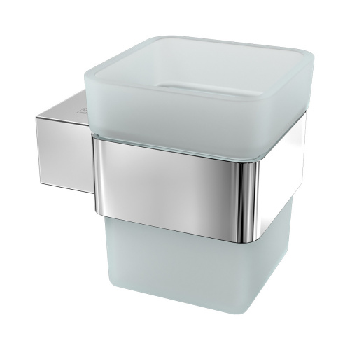 картинка Стакан для зубных щёток Lemark SMOOTH LINE с держателем, хром (9731013) от магазина Сантехстрой