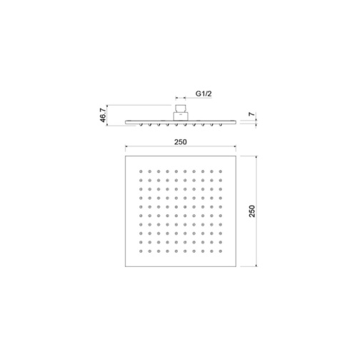 картинка Верхний душ AQUATEK, квадратный, 250*250*7 мм, матовый черный AQ2076MB от магазина Сантехстрой