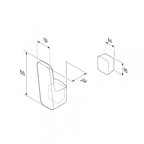 картинка A8F35522 Func Крючок для полотенец, черный от магазина Сантехстрой