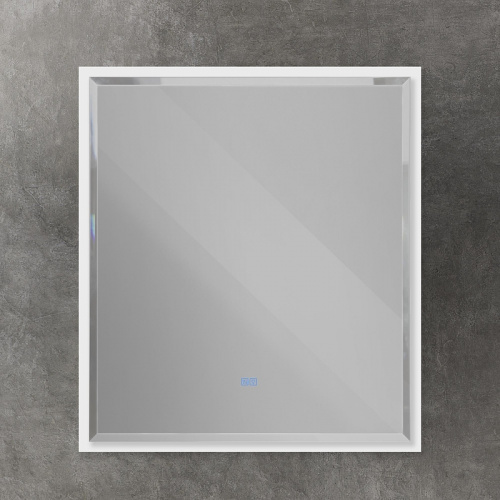 картинка Зеркало Cezares Interni 100 CZR-SPC-INT-1000-900-LED-TCH-WARM-BL с подсветкой Bianco Lucido с сенсорным выключателем и подогревом от магазина Сантехстрой