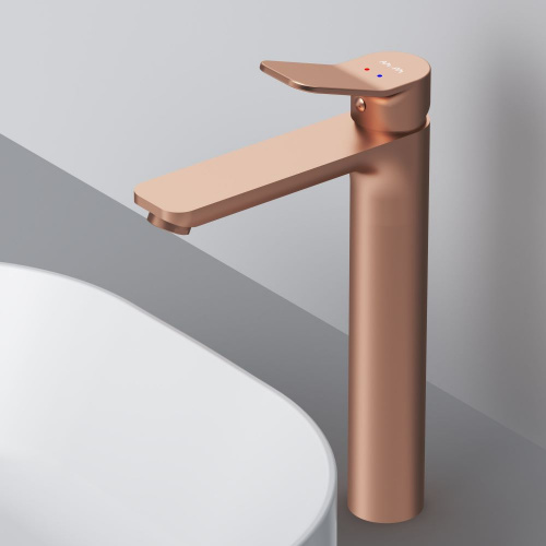 картинка F85A92044 X-Joy, смеситель д/умывальника высокий, роз. золото от магазина Сантехстрой