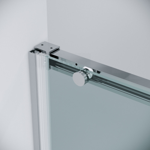 картинка Дверь в нишу 100.K33.01.140.10.00 Galaxy (140*195) хром, стекло прозрачное, 1 место от магазина Сантехстрой