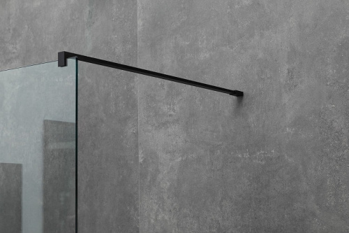 картинка Душевая перегородка Allen Brau Infinity 1 100 3.21015.BBA профиль Черный браш стекло прозрачное от магазина Сантехстрой