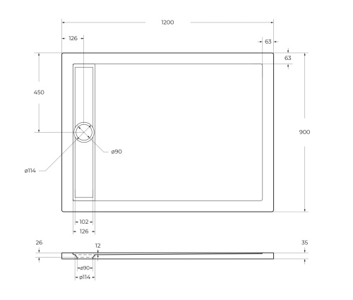 картинка Акриловый поддон BelBagno TRAY-BB-DUE-AH-120/90-4-W0 от магазина Сантехстрой