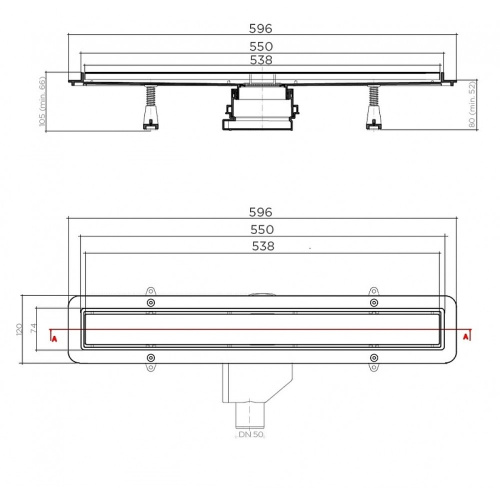 картинка Душевой лоток BETTOSERB Net Line 13702516 с решеткой Хром матовый от магазина Сантехстрой