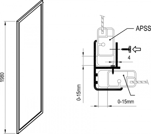 картинка Душевая стенка Ravak Supernova APSS-75 940303R2Z1 профиль Черный стекло Transparent от магазина Сантехстрой