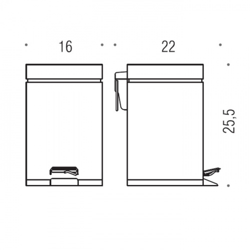 картинка Colombo Black&White Ведро с крышкой и педалью, 3л.,сталь , цвет: чёрный матовый от магазина Сантехстрой