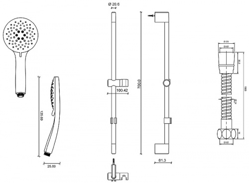 картинка Душевой гарнитур Jacob Delafon Salute E32907-CP Хром от магазина Сантехстрой
