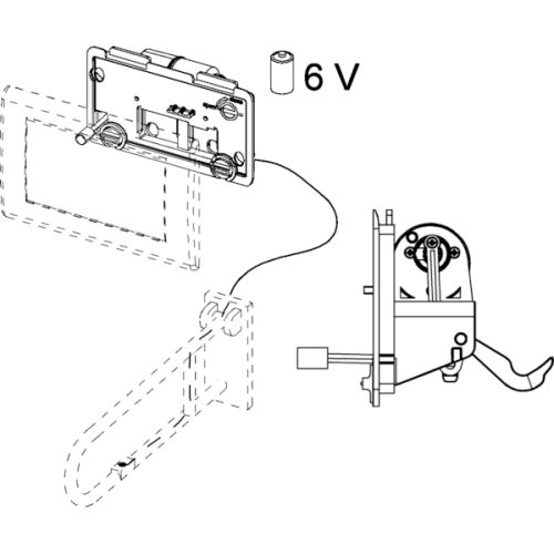 картинка TECEplanus, механизм дистанц. смыва, провод., 6В от магазина Сантехстрой