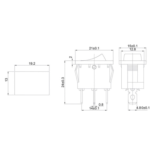 картинка Выключатель клавишный 24V 15А (3с) ON-OFF красный с подсветкой Mini REXANT от магазина Сантехстрой