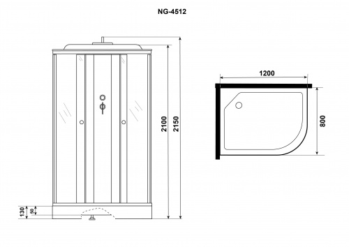 картинка Душевая кабина Niagara e120/80/13l/tn от магазина Сантехстрой