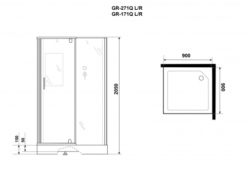 картинка Душ.каб. GR271QL (90*90*205) GROSSMAN Classic 4 места от магазина Сантехстрой