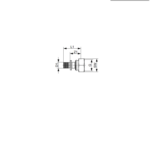 картинка Соединение, TECE, TECEflex, прямое, с внутренней резьбой (накидная гайка Евроконус), 16 х 3/4", латунь от магазина Сантехстрой