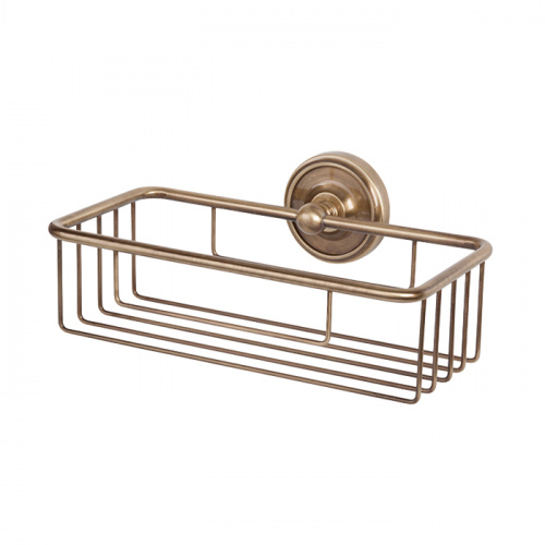 картинка TW Bristol 527, подвесная полочка-решетка прямоугольная 24*14*h7, цвет: бронза от магазина Сантехстрой