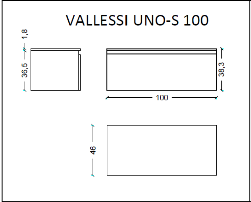 картинка Ящик под столешницу 100см LIGHT OAK VALLESSI UNO-S от магазина Сантехстрой