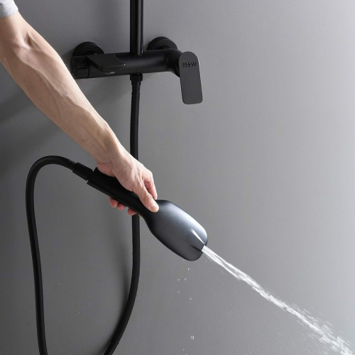 картинка Душевая система Black&White Universe UK8300B 8300ВUK Черная матовая от магазина Сантехстрой