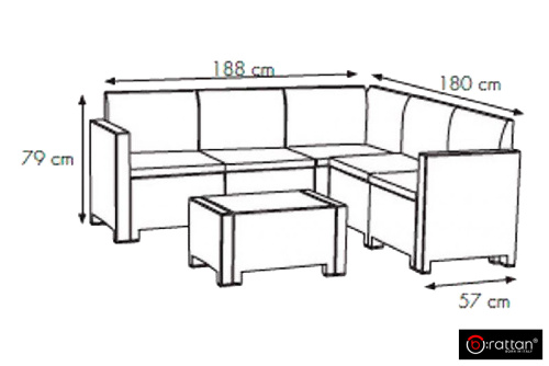 картинка Bica, Италия Комплект мебели NEBRASKA CORNER Set (углов. диван, столик), венге от магазина Сантехстрой