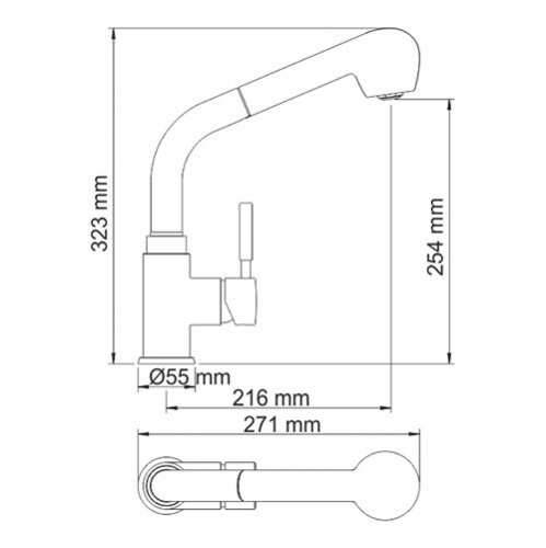 картинка Смеситель для кухни WasserKRAFT Wern 4266 Хром матовый от магазина Сантехстрой
