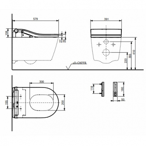 картинка Крышка-биде для унитаза TOTO Washlet RW TCF801CG от магазина Сантехстрой