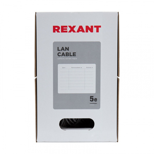 картинка Кабель витая пара U/UTP,  CAT 5e,  ZH нг(А)-HF,  4PR,  24AWG, INDOOR, SOLID,  оранжевый,  305 м,  REXANT от магазина Сантехстрой
