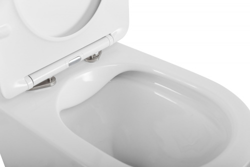 картинка Унитаз подвесной безободковый с сиденьем BelBagno FLAY-R BB053CHR/SC от магазина Сантехстрой