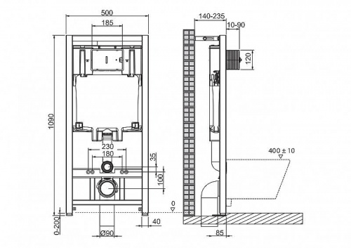 картинка Инсталляция BelBagno BB002-80 для подвесного унитаза без клавиши смыва от магазина Сантехстрой
