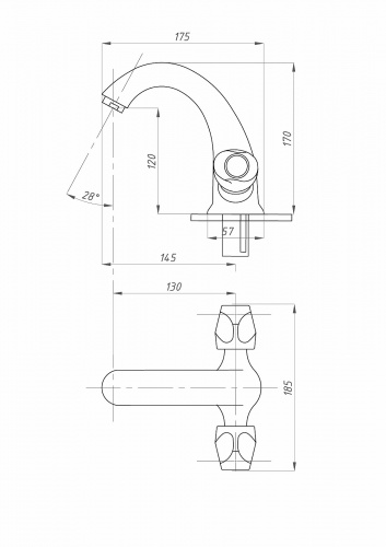 картинка Смеситель для раковины ПСМ psm-712-48 Хром от магазина Сантехстрой