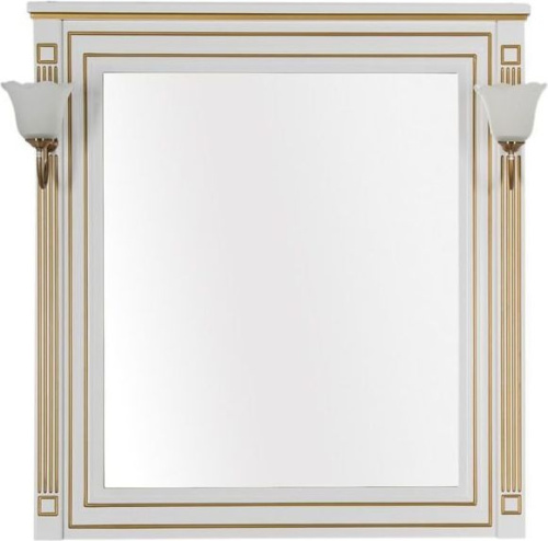 картинка Зеркало Aquanet Паола 90 белый/золото от магазина Сантехстрой