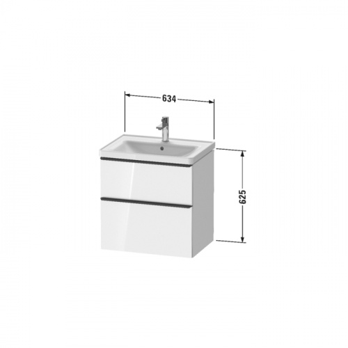 картинка Duravit D-Neo Раковина накладная 650х480  мм, с переливом, с 1 отв., цвет: белый (со склада только с базами DE425401818/DE435401818) от магазина Сантехстрой
