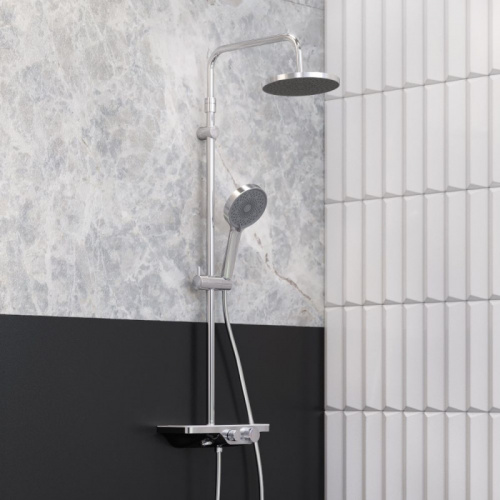 картинка 947730000 Apollo душевая система с ванно-душевым смесителем-полкой, хром от магазина Сантехстрой