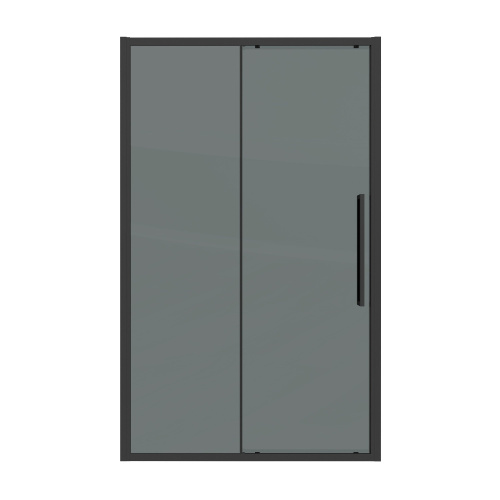 картинка Дверь в нишу 100.K33.02.120.21.10 Cosmo (120*195) черный матовый, стекло тонированное, 1 место от магазина Сантехстрой