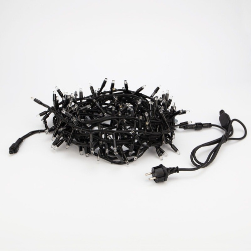 картинка Гирлянда Кластер 10 м,  200 LED,  черный каучук,  IP67, соединяемая,  цвет свечения теплый белый NEON-NIGHT от магазина Сантехстрой