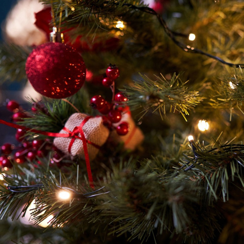 картинка Гирлянда Твинкл Лайт 10 м,  темно-зеленый ПВХ,  80 LED,  цвет ТЕПЛЫЙ БЕЛЫЙ от магазина Сантехстрой