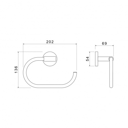 картинка Полотенцедержатель AQUATEK ОБЕРОН, овальный, хром AQ4221CR от магазина Сантехстрой