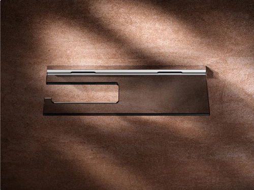 картинка Держатель туалетной бумаги Keuco Edition 90 Square 19173 018000 с полкой Хром Дымчатое стекло от магазина Сантехстрой
