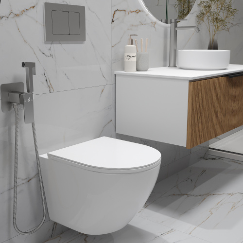 картинка Унитаз подвесной с сиденьем микролифт Oliveeka Tornado (белый) от магазина Сантехстрой