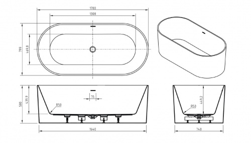 картинка Акриловая ванна BelBagno BB705-1700-800 от магазина Сантехстрой