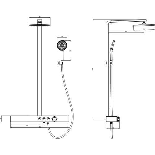 картинка Душевая система Azario Deepsea термостатический картридж, черный (AZ-679008DB9PA) от магазина Сантехстрой