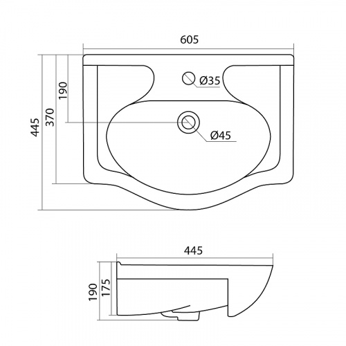 картинка Раковина Акватон Santek Селигер 60 1WH110268 Белая  от магазина Сантехстрой
