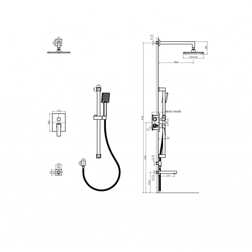 картинка Встроенная душевая система RUSH Thira (TR3635-60) от магазина Сантехстрой