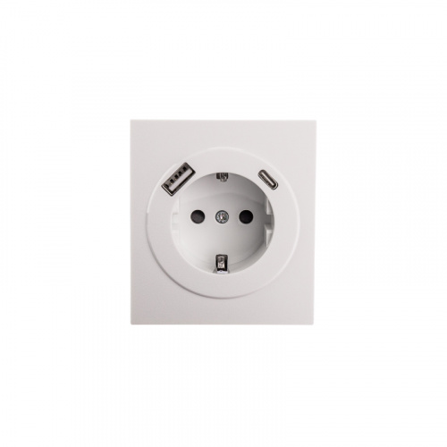 картинка Розетка STRONG 1-ая с/з с/у з/ш 16А с USB A+C быстрой зарядки 5В/3А жемчуг KRANZ от магазина Сантехстрой