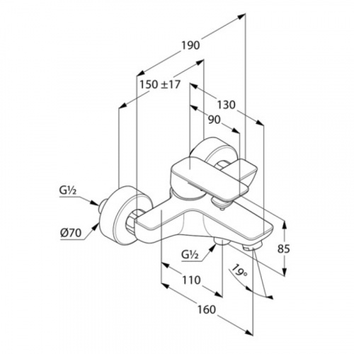 фото смеситель для ванны kludi 406810575 хром