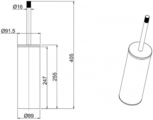 картинка Ершик для унитаза Allen Brau Priority 6.31009-BN Никель брашированный от магазина Сантехстрой