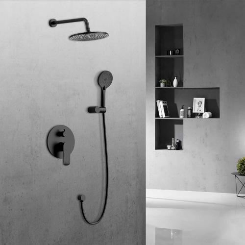 картинка Душевая система Vincea Esse VSFW-1E1MB Черная матовая от магазина Сантехстрой