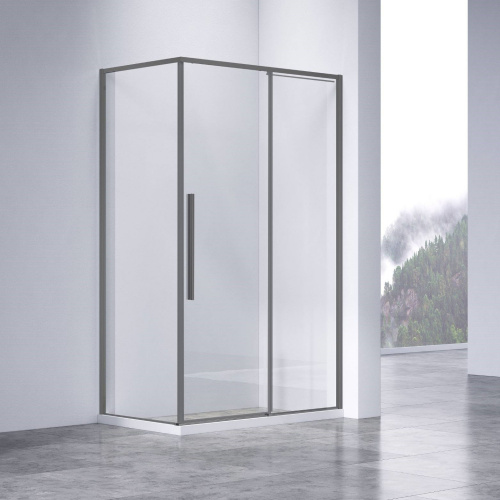 картинка Душевой уголок Slim-N VSR-4SN8011CLGM, 1100*800, вороненая сталь, стекло прозрачное от магазина Сантехстрой