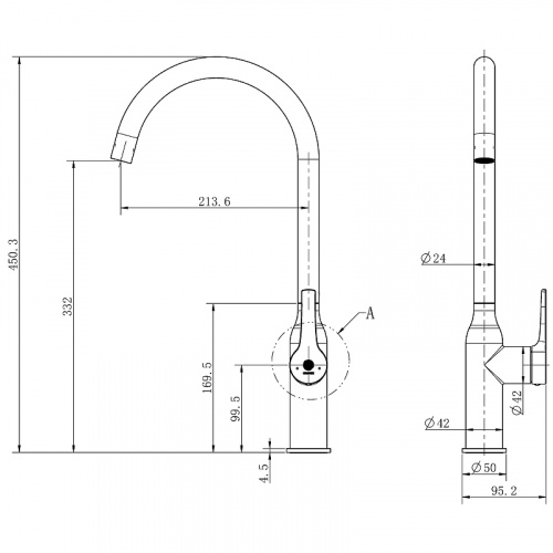 картинка Смеситель для кухни Orange Boni M15-001cr Хром от магазина Сантехстрой